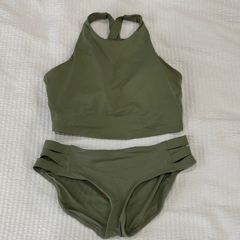 Athleta Olive Green Women's Swim Set